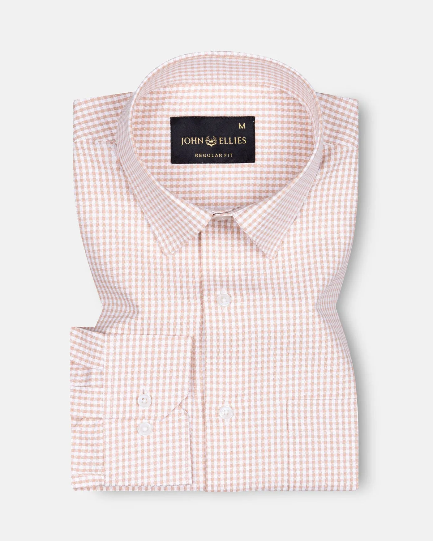 Primus Brown Gingham Oxford Cotton Shirt
