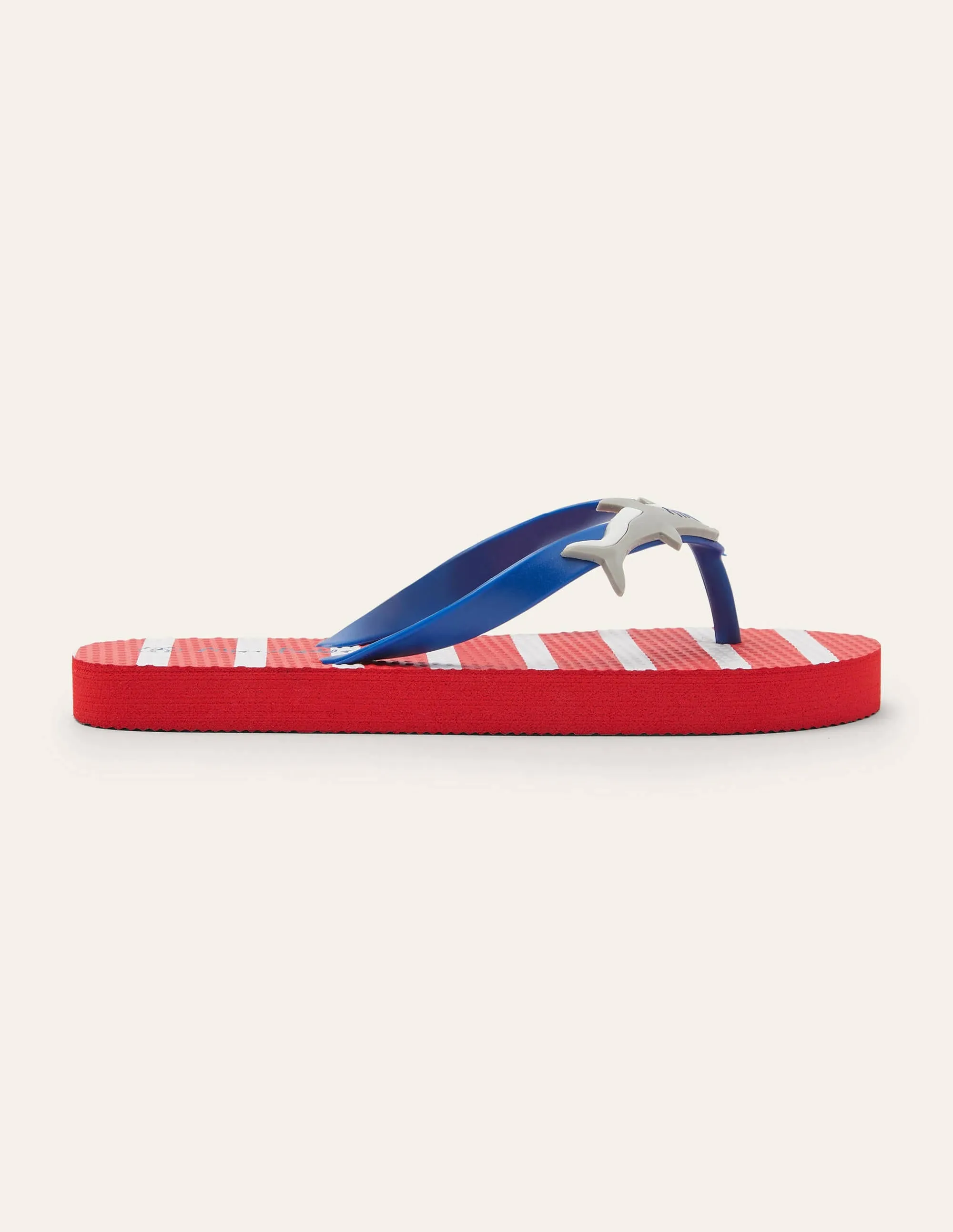 Red Shark Flip Flops-Red/Ivory Sharks