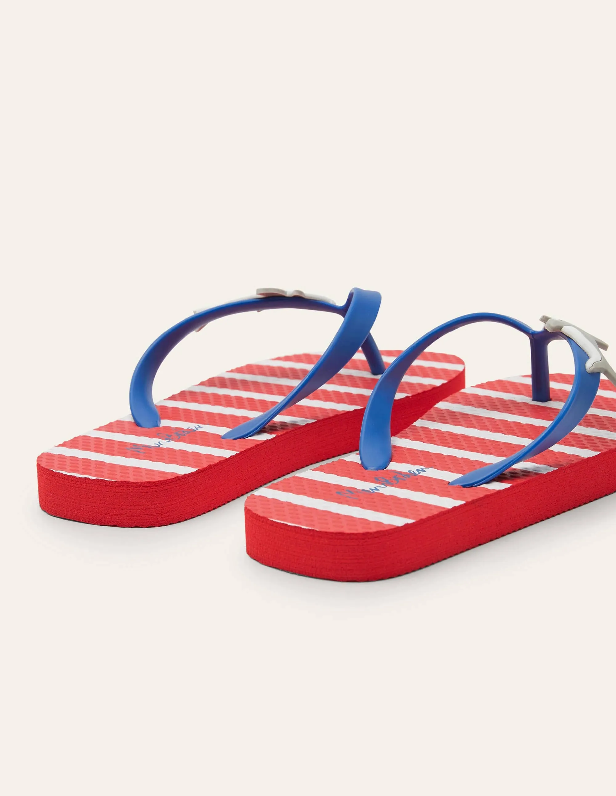 Red Shark Flip Flops-Red/Ivory Sharks