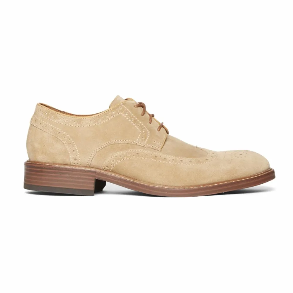 Rockport Men KENTON WINGTIP TAN SDE
