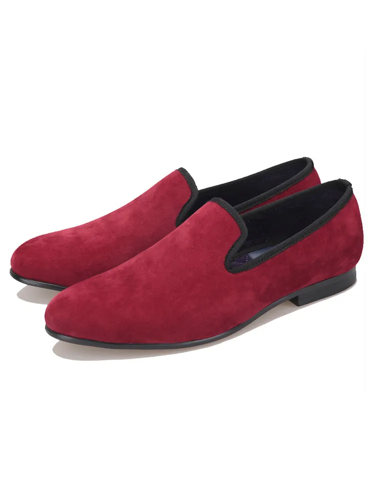 Summer two-color British style classic velvet slip-on men's loafers nightclub trendy slip-on casual smoking shoes