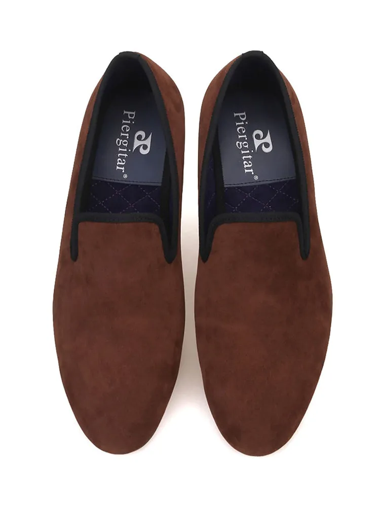Summer two-color British style classic velvet slip-on men's loafers nightclub trendy slip-on casual smoking shoes