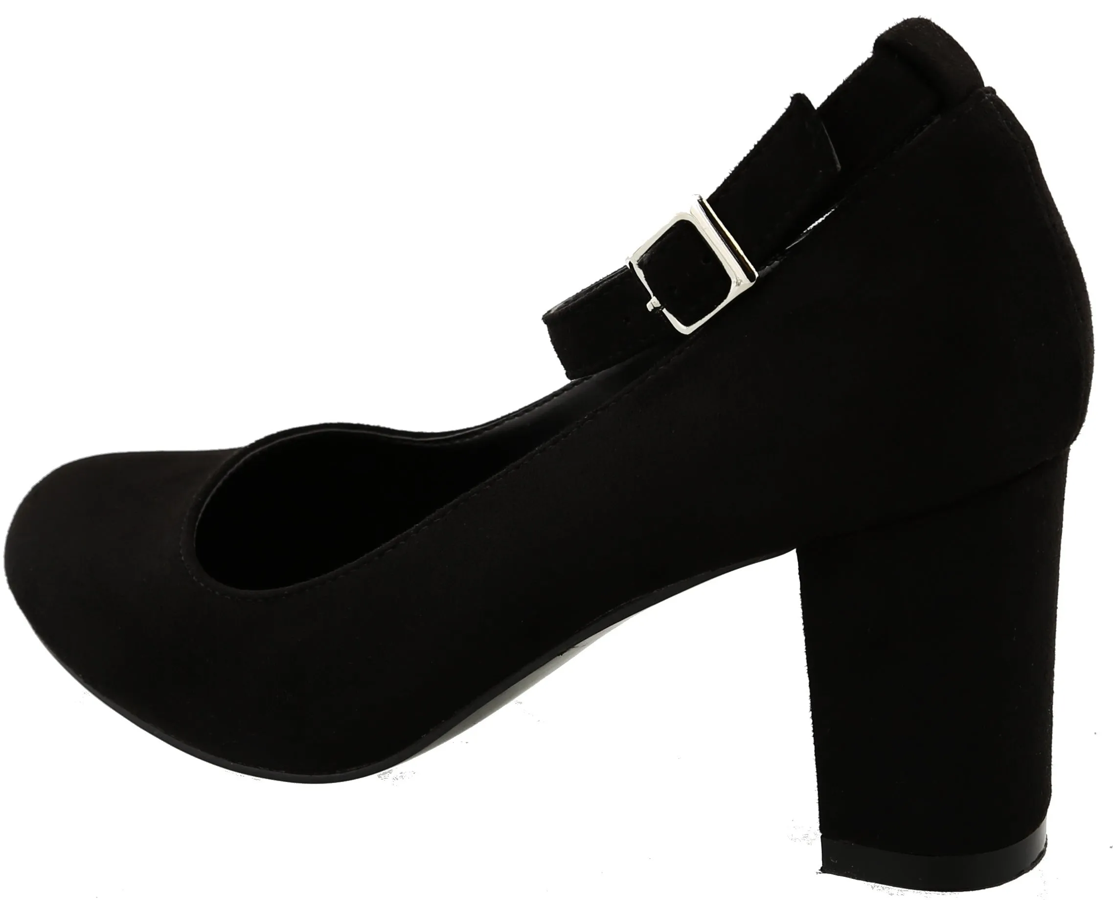 Top Moda Women's Ankle Strappy Closed Round Toe Chunky Stacked Block Heel