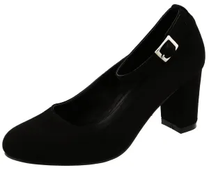 Top Moda Women's Ankle Strappy Closed Round Toe Chunky Stacked Block Heel