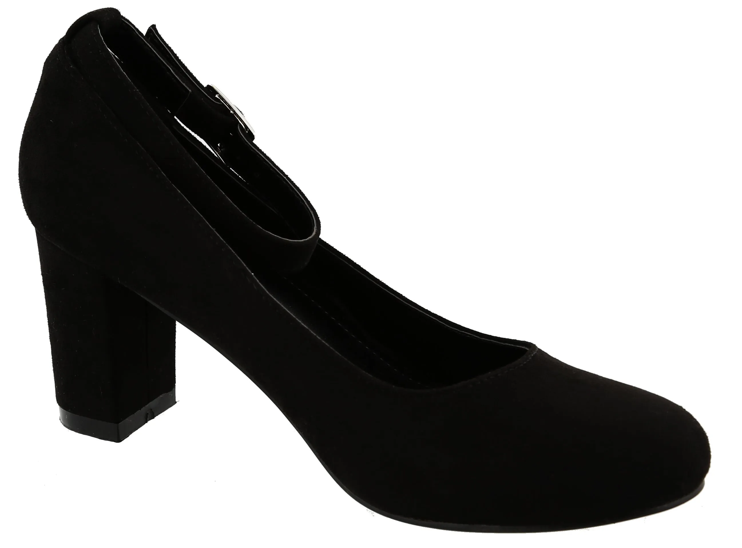 Top Moda Women's Ankle Strappy Closed Round Toe Chunky Stacked Block Heel