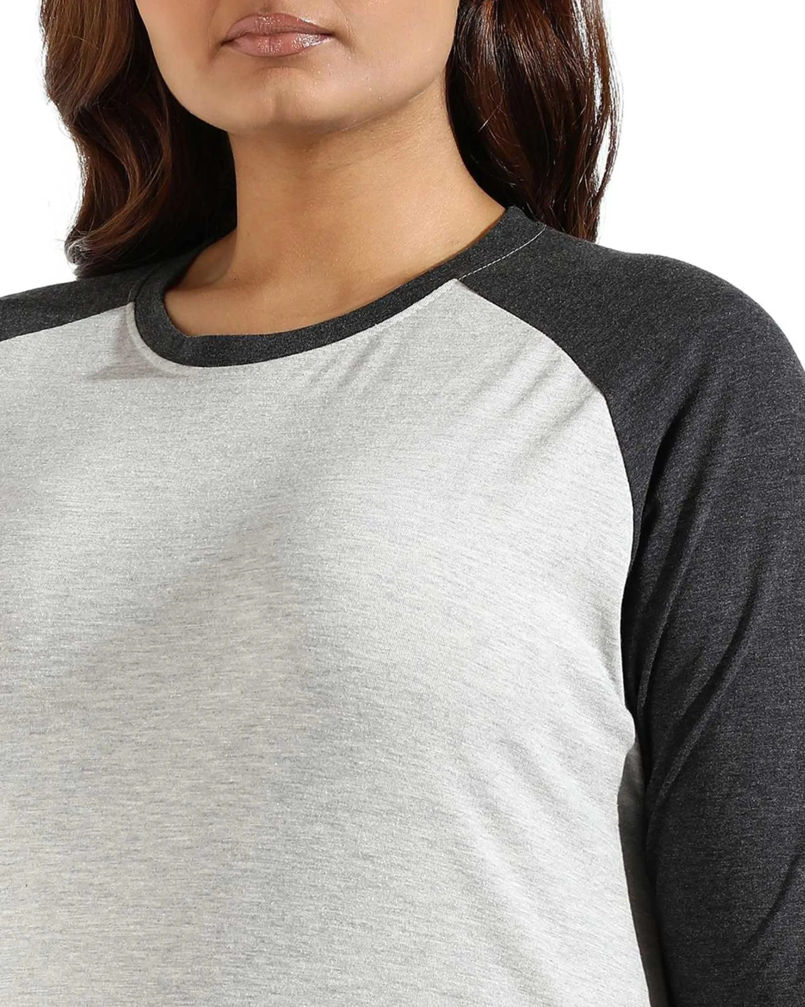 Women Halter Neck Quarter Sleeve Top | Light Grey