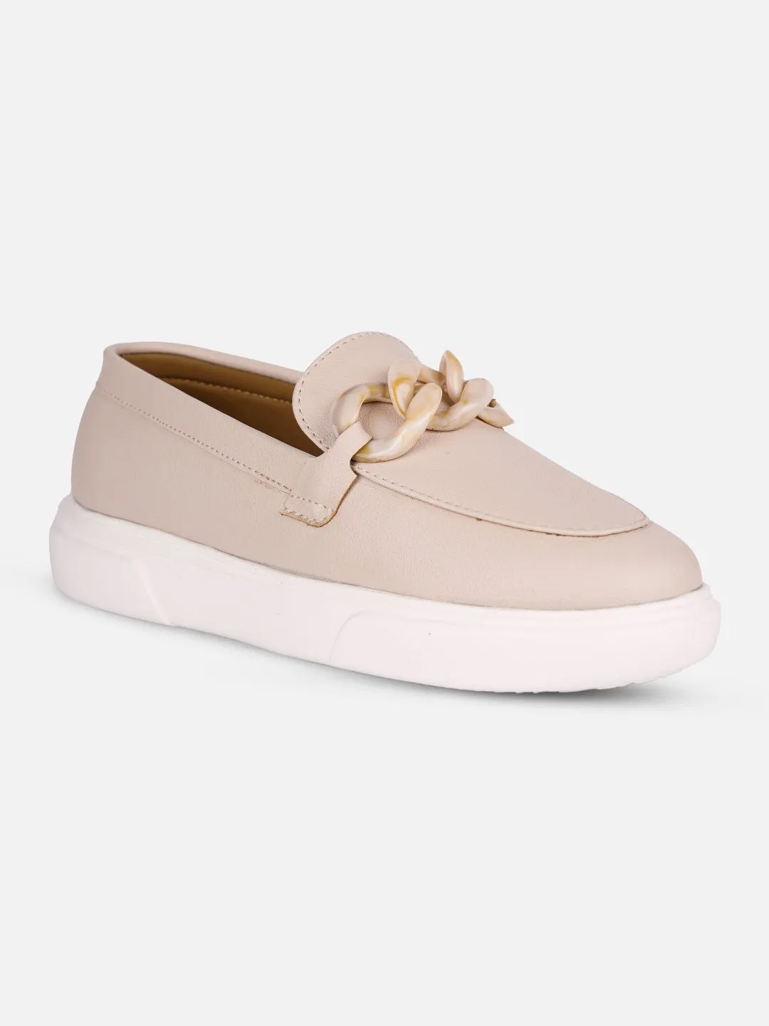 Women's Beige Casual Slip On (IU1018)