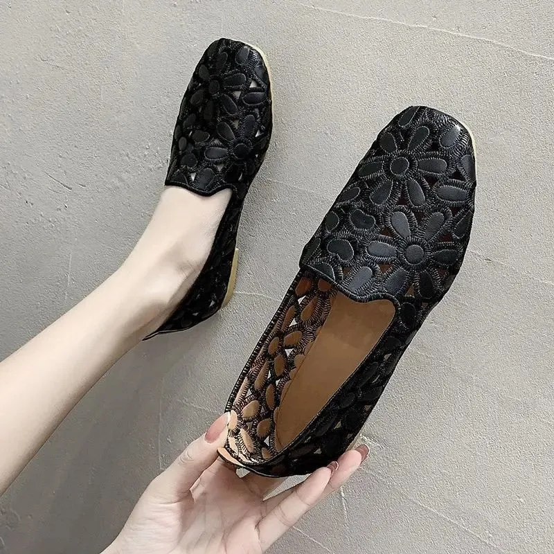 Womens Paris Slip-On Foldable Leather Flats Loafers
