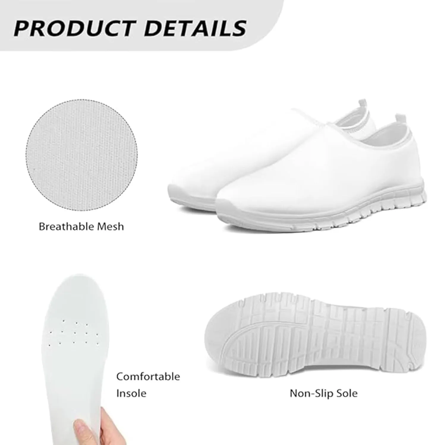 Women's Sneakers Casual Slip on Loafers Running Shoes Walking Footwear